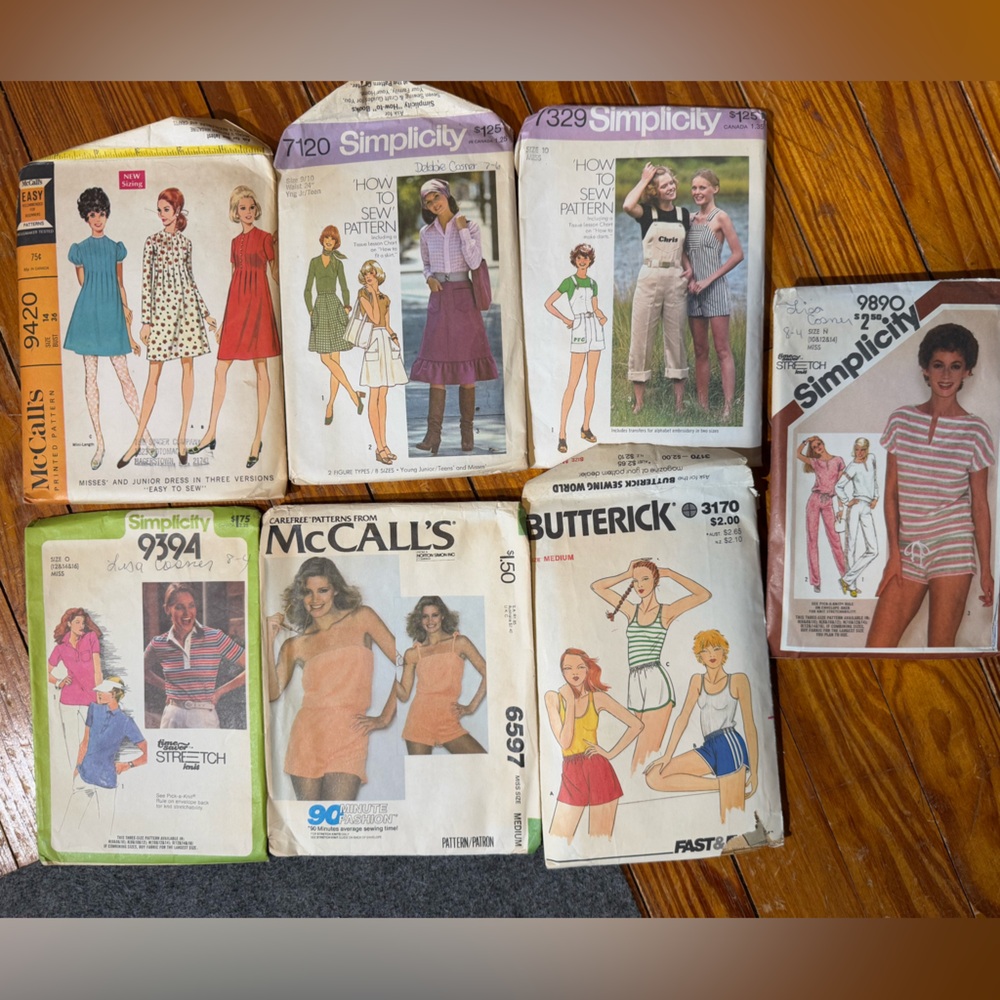 Vintage sewing patterns: mccalls, simplicity, butterick